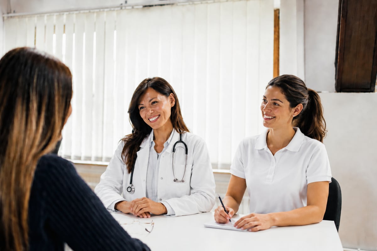 Ärztinnen im Gespräch mit einer Patientin